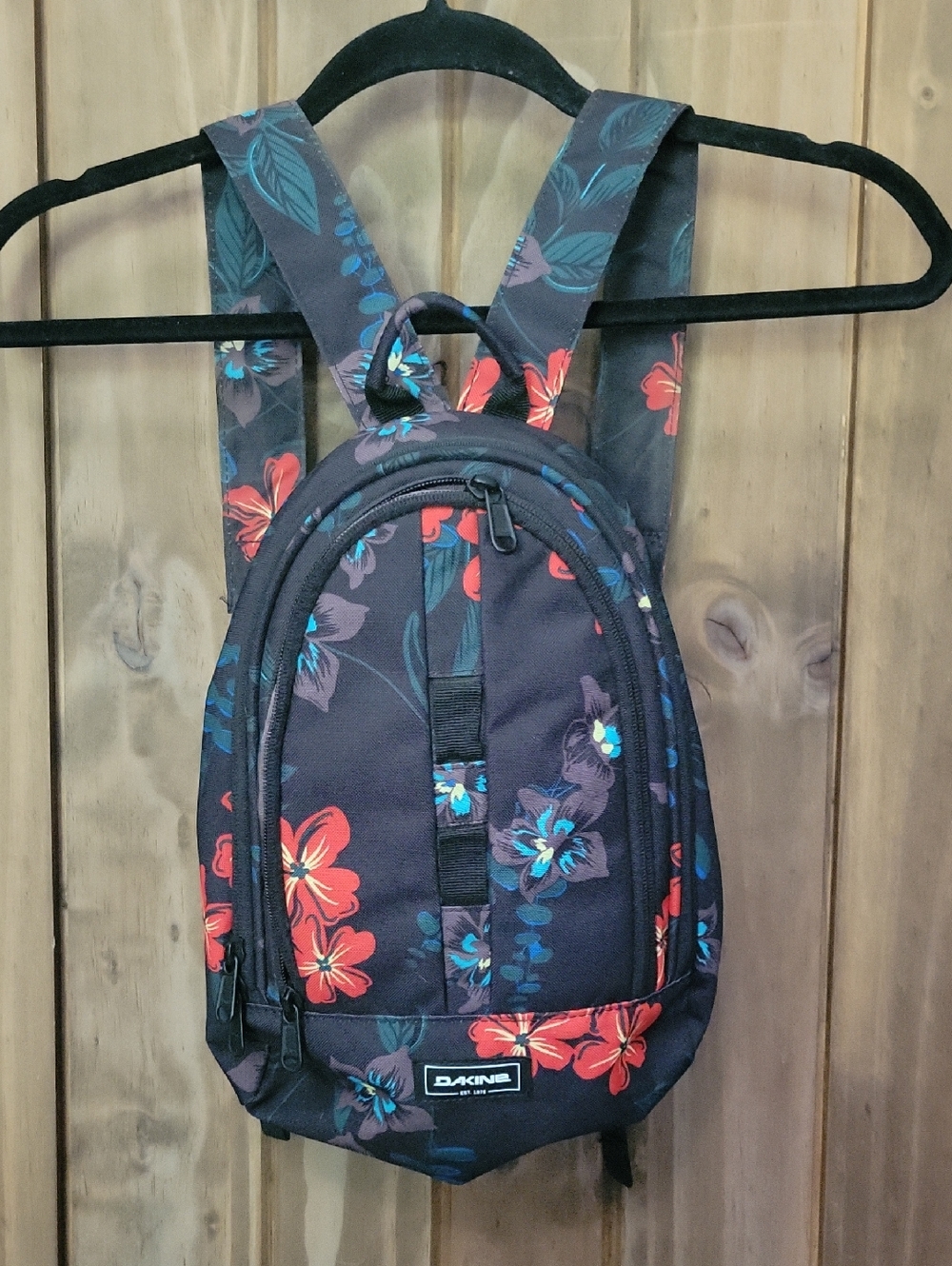 Dakine Women's Floral Mini Backpack - Navy with Red & Teal Flowers